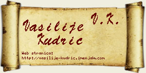 Vasilije Kudrić vizit kartica